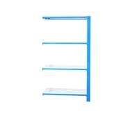 Simon Rack Étagère auxiliaire pour Bureau, 1500x900x300 mm, 4 hauteurs, Plateaux en Bois, Style Industriel, Bleu/Blanc - Officlick