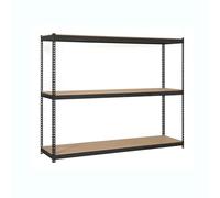 Simon Rack Étagère Charge Lourde, 3 Niveaux en Boix, 400 kg Capacité de Charge et Point de Flexion, 2000x1200x450 mm, Étagère Garage, Étagère Rangement, Anthracite/Bois - SimonTaller