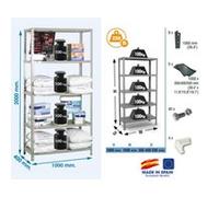 Simonrack Étagère Confort COMFORT PLUS 5/400 – 5 niveaux 2000x1000x400 mm 100 kg – Gris foncé