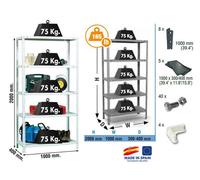 Simon Rack - Etagère de rangement 2000x1000x400mm Blanc Charge 75Kg - Advantage PLUS 5/400