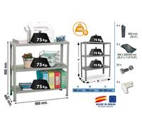 Simon Rack - Etagère de rangement 900x900x400mm Gris foncé Charge 75Kg - Advantage 3/400