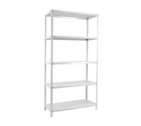 Simon Rack Étagère de Rangement et 5 Niveaux, 75 kg Capacité de Charge et Point de Flexion, 1800x800x400 mm, Métal, Étagère Garage, Blanc - Advantage