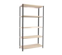 Simon Rack Étagère de Rangement et 5 Niveaux, 90 kg Capacité de Charge et Point de Flexion, 2000x1100x300 mm, Métal, Étagère Garage, Anthracite/Blanc - Comfort