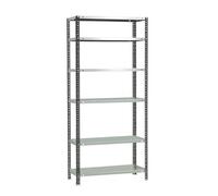 Simon Rack Étagère de Rangement et 6 Niveaux, 100 kg Capacité de Charge et Point de Flexion, 2000x1000x500 mm, Métal, Étagère Garage, Anthracite/Blanc - Comfort