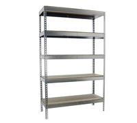 Simon Rack Étagère Industrielle, 2500 x 1200 x 600 mm, 600 kg de Point Flexion, 5 étagères en Bois, étagères de Rangement, étagères métalliques, galvanisé/Bois - SimonTaller