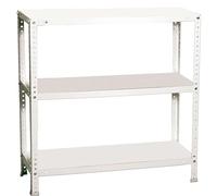 Simon Rack Étagère de Rangement et 3 Niveaux, 100 kg Capacité de Charge et Point de Flexion, 1000x1000x500 mm, Métal, Étagère Garage, Blanc - Comfort