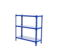 Simonrack Étagère charge lourde 3 niveaux – 200 kg, 1000x1100x500 mm – Bleu/Galvanisé