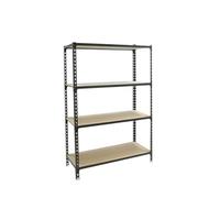 Simonrack Étagère de rangement 4 niveaux – 150 kg, 1500x1000x500 mm – Anthracite/Bois – Maderclick