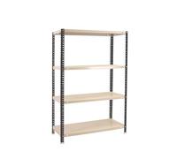Simon Rack Étagère de Rangement et 4 Niveaux, 100 kg Capacité de Charge et Point de Flexion, 1500x900x400 mm, Métal, Étagère Garage, Anthracite/Blanc - Comfort
