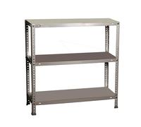 Simon Rack Étagère Métallique 900x800x400 mm, 3 Niveaux, Tablettes en Acier, 100 kg par Niveau, Gris - Comfort