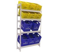 Simon Rack Etagère pour Caisses de Boissons, Etagère pour 12 Cassette, 4 Niveaux, Charge par Niveau 100 kg, 2000x1000x300 mm, Etagère pour Caisses de Boissons en Métal, Blanc - Simonbottle