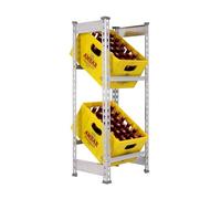 Simon Rack Etagère pour Caisses de Boissons, Etagère pour 2 Cassette, 2 Niveaux, Charge par Niveau 100 kg, 1000x400x300 mm, Etagère pour Caisses de Boissons en Métal, Galvanisé - Simonbottle