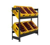 Simon Rack Etagère pour Caisses de Boissons, Etagère pour 2 Cassette, 2 Niveaux, Charge par Niveau 100 kg, 1000x1000x300 mm, Etagère pour Caisses de Boissons en Métal, Anthracite - Simonbottle