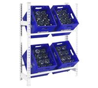 Simon Rack Etagère pour Caisses de Boissons, Etagère pour 4 Cassette, 2 Niveaux, Charge par Niveau 100 kg, 1000x800x300 mm, Etagère pour Caisses de Boissons en Métal, Blanc - Simonbottle