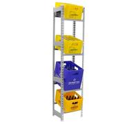 Simon Rack Etagère pour Caisses de Boissons, Etagère pour 4 Cassette, 4 Niveaux, Charge par Niveau 100 kg, 2000x400x300 mm, Etagère pour Caisses de Boissons en Métal, Galvanisé - Simonbottle