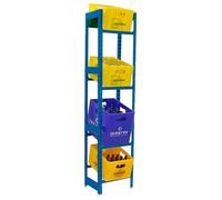 Simon Rack Etagère pour Caisses de Boissons, Etagère pour 4 Cassette, 4 Niveaux, Charge par Niveau 100 kg, 2000x400x300 mm, Etagère pour Caisses de Boissons en Métal, Bleu - Simonbottle