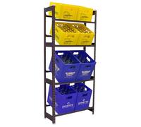 Simon Rack Etagère pour Caisses de Boissons, Etagère pour 8 Cassette, 4 Niveaux, Charge par Niveau 100 kg, 2000x800x300 mm, Etagère pour Caisses de Boissons en Métal, Anthracite - Simonbottle