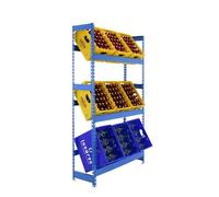 Simon Rack Etagère pour Caisses de Boissons, Etagère pour 9 Cassette, 3 Niveaux, Charge par Niveau 100 kg, 1800x1000x300 mm, Etagère pour Caisses de Boissons en Métal, Bleu - Simonbottle