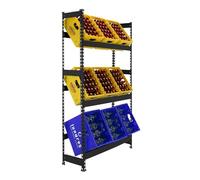 Simon Rack Etagère pour Caisses de Boissons, Etagère pour 9 Cassette, 3 Niveaux, Charge par Niveau 100 kg, 1800x1000x300 mm, Etagère pour Caisses de Boissons en Métal, Anthracite - Simonbottle
