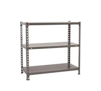 Simon Rack Étagère Rangement à 3 Niveaux, 60 kg Capacité de Charge et Point de Flexion, 900x1100x500 mm, Étagère Charge Lourde, Étagère Garage, Gris - Ecoclick