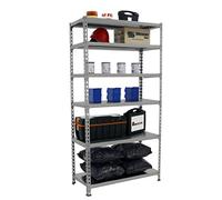 Simon Rack Étagère Rangement à 6 Niveaux, 200 kg Capacité de Charge et Point de Flexion, 2500x1200x300 mm, Étagère Charge Lourde, Étagère Garage, Gris - Simonclick