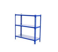 Simon Rack Étagère Rangement et 3 Niveaux, 200 kg Capacité de Charge et Point de Flexion, 1000x1100x500 mm, Étagère Charge Lourde, Étagère Garage, Bleu/Galvanisé - Simonclick
