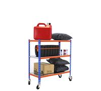 Rayonnage mobile métallique léger sans vis 975x1100x500 - 3 niveaux Bleu/Orange - SIMON RACK - 8435104953198