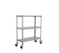 Simon Rack Étagère Rangement et 3 Niveaux, 75 kg Capacité de Charge et Point de Flexion, 975x800x300 mm, Étagère à roulettes, Étagère Garage, Galvanisé - Simonclick