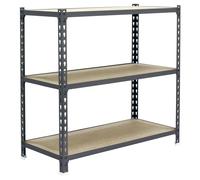 Simon Rack Étagère Rangement et 3 Niveaux en Boix, 200 kg Capacité de Charge et Point de Flexion, 1000x1100x400 mm, Étagère Charge Lourde, Étagère Garage, Gris/Bois - Maderclick