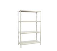 Rayonnage métallique léger sans vis 1500x1200x300 - 4 niveaux Blanc - SIMON RACK - 8425437076718