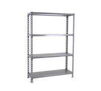 Rayonnage métallique léger sans vis 1500x1200x300 - 4 niveaux Gris - SIMON RACK - 8425437091568