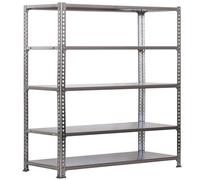 Simon Rack Étagère Rangement et 5 Niveaux, 180 kg Capacité de Charge et Point de Flexion, 1800x900x300 mm, Étagère Charge Lourde, Étagère Garage, Galvanisé - Simonclick