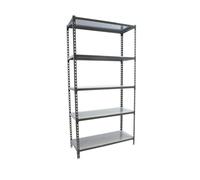 Simon Rack Étagère Rangement et 5 Niveaux, 180 kg Capacité de Charge et Point de Flexion, 1800x900x300 mm, Étagère Charge Lourde, Étagère Garage, Anthracite/Galvanisé - Simonclick