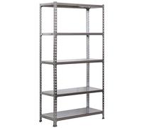 Simon Rack Étagère Rangement et 5 Niveaux, 180 kg Capacité de Charge et Point de Flexion, 2000x1000x400 mm, Étagère Charge Lourde, Étagère Garage, Gris - Simonclick