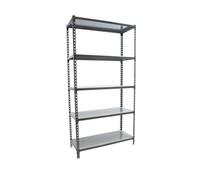 Simon Rack Étagère Rangement et 5 Niveaux, 180 kg Capacité de Charge et Point de Flexion, 2000x1000x500 mm, Étagère Charge Lourde, Étagère Garage, Anthracite/Galvanisé - Simonclick
