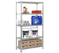 Simon Rack Étagère Rangement et 5 Niveaux, 180 kg Capacité de Charge et Point de Flexion, 2000x800x400 mm, Étagère Charge Lourde, Étagère Garage, Gris - Simonclick