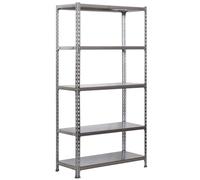 Simon Rack Étagère Rangement et 5 Niveaux, 200 kg Capacité de Charge et Point de Flexion, 2000x1100x400 mm, Étagère Charge Lourde, Étagère Garage, Galvanisé - Simonclick