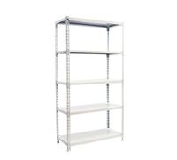 Simon Rack Étagère Rangement et 5 Niveaux, 200 kg Capacité de Charge et Point de Flexion, 2000x1200x400 mm, Étagère Charge Lourde, Étagère Garage, Blanc - Simonclick