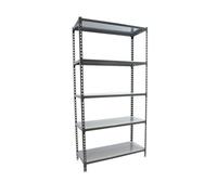 Simon Rack Étagère Rangement et 5 Niveaux, 200 kg Capacité de Charge et Point de Flexion, 2000x1200x500 mm, Étagère Charge Lourde, Étagère Garage, Anthracite/Galvanisé - Simonclick