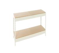 Simon Rack Étagères Charge Lourde 900x1200x600 mm, 2 Niveaux en Bois, 600 kg par Niveau, Structure Acier, Blanc/Bois - Simonforte