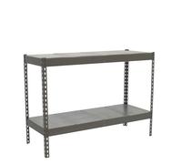 Simon Rack Étagères Charge Lourde 900x1200x600 mm, 2 Niveaux Métal, 600 kg par Niveau, Structure Acier, Gris/Galvanisé - Simonforte