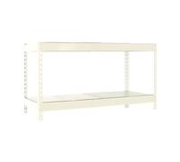 Simon Rack Étagères Charge Lourde 900x1200x750 mm, 2 Niveaux Métal, 600 kg par Niveau, Structure Acier, Blanc/Galvanisé - Simonforte