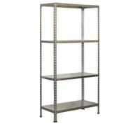 Simon Rack Étagères de Rangement, 150 x 110 x 30 cm, (H x l x L), Étagère métallique, 4 étagères, 60 kg de Point Flexion, Acier galvanisé, galvanisé - Ecoclick