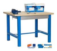 - Kit Etabli avec tiroir 865x1800x750mm Bleu/Bois - BT6 PLYWOOD BOX 1800