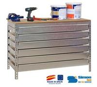 - Kit Etabli avec tiroirs 840x1500x750mm - BT-5 BOX6 1500 GALVA/BOIS