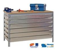 - Kit Etabli avec tiroirs 840x900x600mm - BT-5 BOX6 900 GRIS FONCE/BOIS