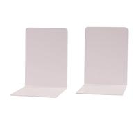 Simon Rack Lot de 2 Serre-Livres Robustes pour Bureau, Serre-Livre et Bouchon en métal, Blanc