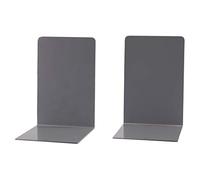 Simon Rack Lot de 2 Serre-Livres Robustes pour Bureau, Serre-Livre et Bouchon en métal, Gris