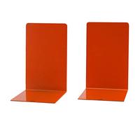 Simon Rack Lot de 2 Serre-Livres Robustes pour Bureau, Serre-Livre et Bouchon en métal, Orange