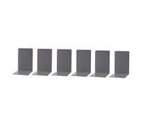 Simon Rack Lot de 6 Serre-Livres Robustes pour Bureau, Serre-Livre et Bouchon en métal, Gris
